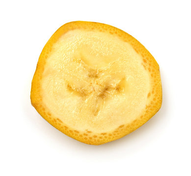 A piece of round banana peel