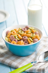 colorful cereal rings in bowl