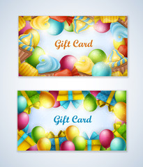 Bright vector gift cards.