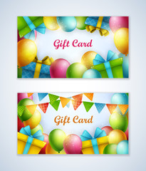 Bright vector gift cards.