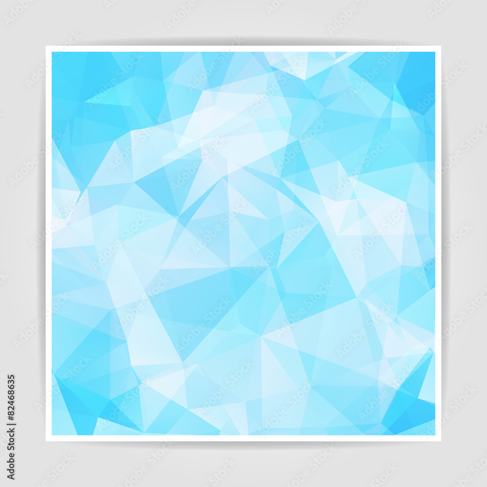 Poster abstract blue geometric background with triangular polygons
