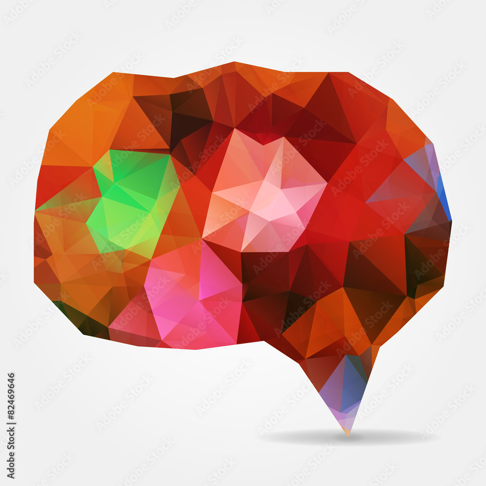 Poster abstract colorful triangular geometric speech bubble