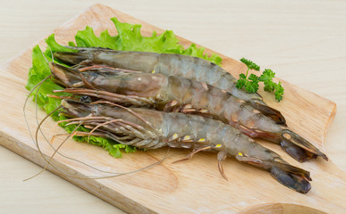 Raw tiger shrimps