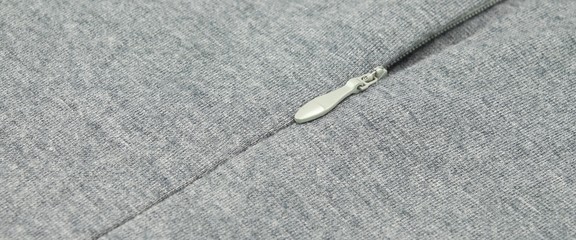 Grey Jersey With Zipper Close-up Background