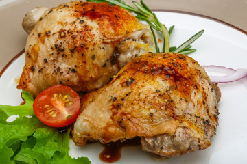 Roasted chicken thighs