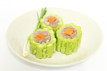 raw material for Bitter Melon Soup in minced pork Broth..