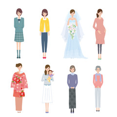 女性　成長　結婚　出産　学生　高齢者