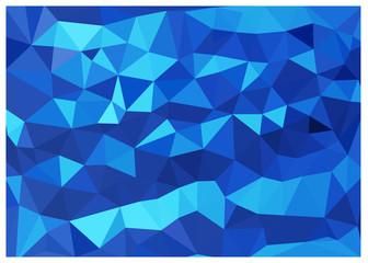 キュビズム背景_濃いブルー