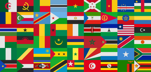 flag of africa states vector set
