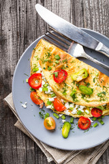 Omelette with vegetables