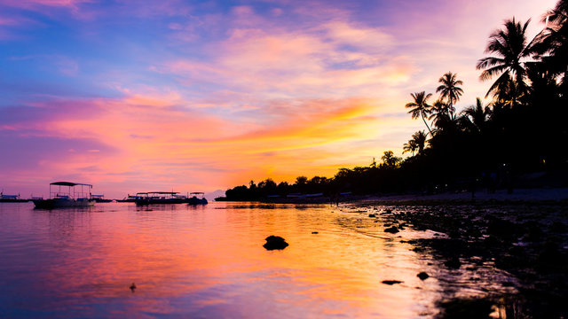 Couché de soleil sur l'île de Bohol