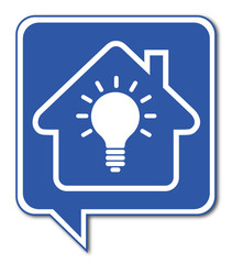 Logo maison et éclairage.