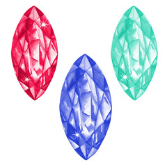 Marquis cut watercolour gems set © Anna Rassadnikova
