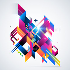 Abstract geometric element with colorful gradients