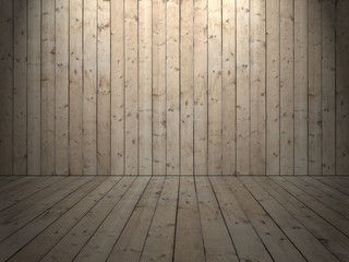 Wainscoted lighted room