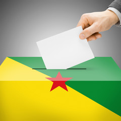 Ballot box painted into national flag - French Guiana