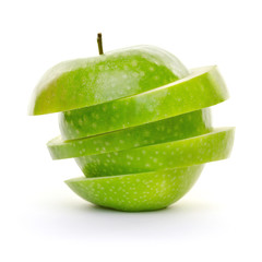Gestapelte Apfelscheiben grün