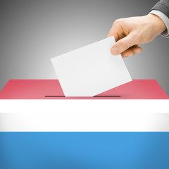 Ballot box painted into national flag - Luxembourg