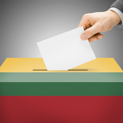 Ballot box painted into national flag - Lithuania