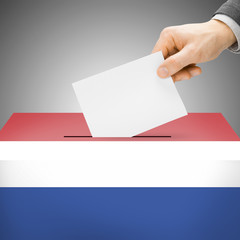 Ballot box painted into national flag - Netherlands