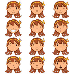 Girl face expressions