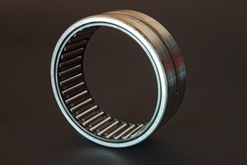 Cylindrical roller bearing on black background