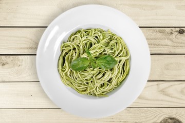 Pasta. Pesto pasta
