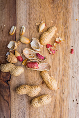 Peanuts on the old kitchen board