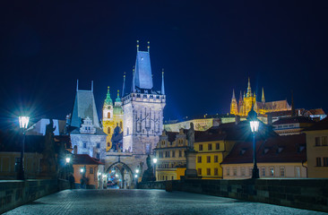prague castle and the charles bridge.