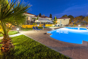 Holday resort night pool