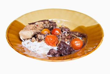 Thai northern noodles eaten with curry