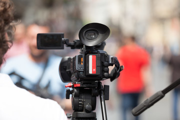 Filming an event with a video camera