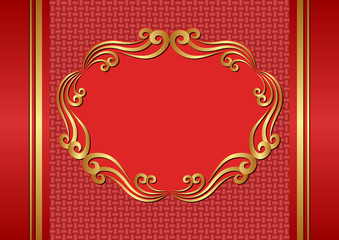 Vintage background with golden ornaments