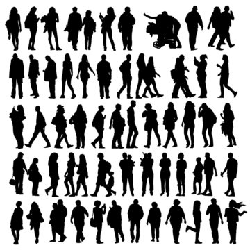 people set vector silhouette