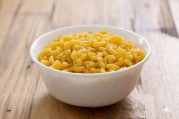 dry pasta in bowl