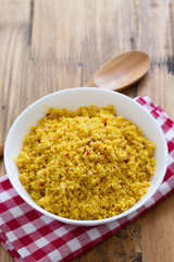 couscous in white bowl