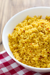 couscous in white bowl