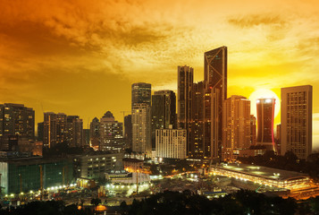 Fototapeta na wymiar sunset in Kuala Lumpur