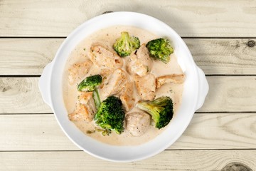 Food. Lamb and sweet potato peanut stew served with white rice