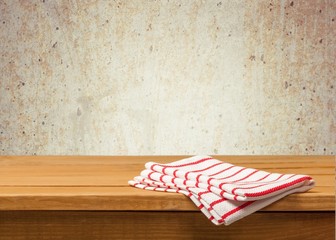 Obraz premium Kitchen. Background with wooden table, tablecloth and grunge