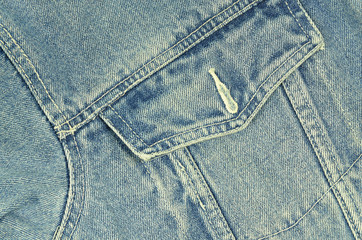 Jeansjacke, Detail, horizontal