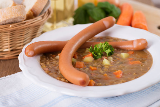 Linsensuppe mit Wiener 2