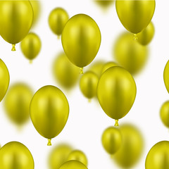 Vector modern yellow balloons on white