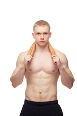 Fototapeta premium handsome muscular man with towel.