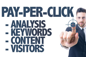 Business man pointing the text: Pay-Per-Click
