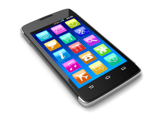 Touchscreen smartphone (clipping path included)