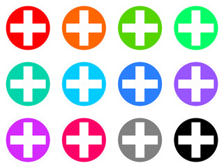 plus vector web icon set