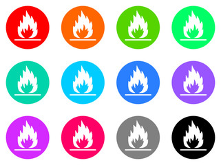 flame  vector web icon set