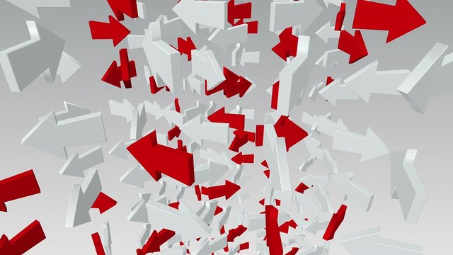 Abstract arrows in red and white
