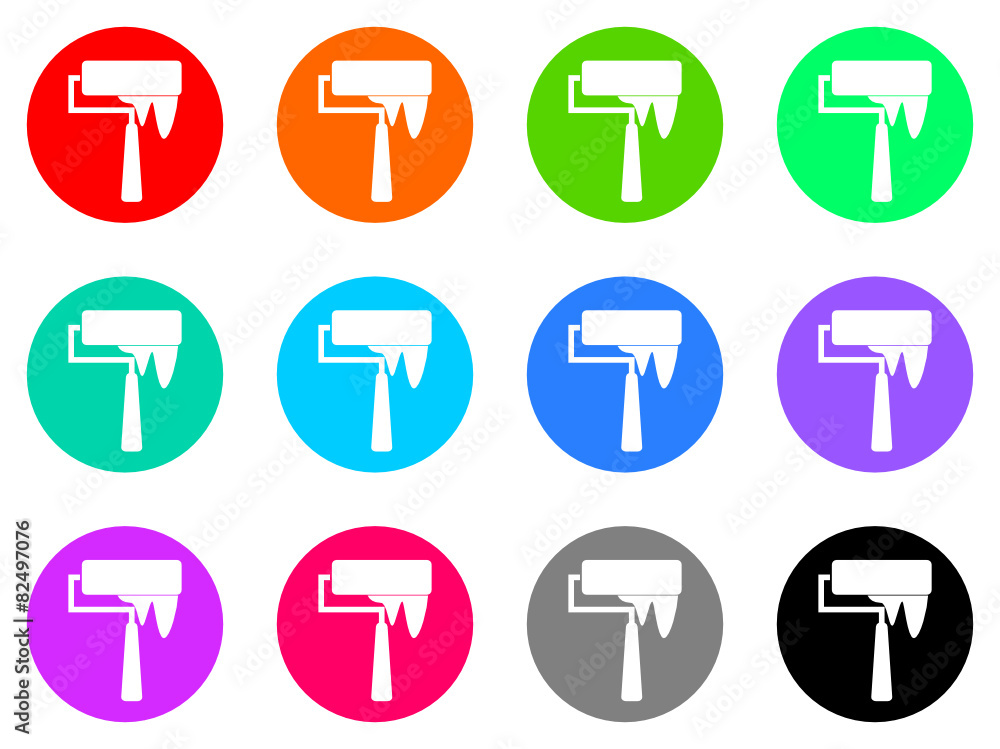 Poster brush vector web icon set